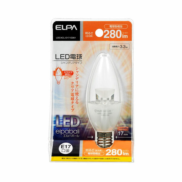 LDC4CL-E17-G351 LED電球シャンデリア形E17L色